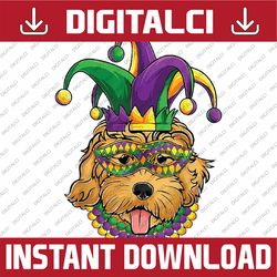 Funny Mardi Gras Dog Apparel, Golden Doodle Dog Mom Dad Png, ,Mardi Gras Png, Digital download