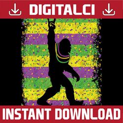 Bigfoot Mardi Gras Sasquatch Funny Png, ,Mardi Gras Png, Digital download