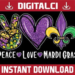 Peace Sign Heart Fleur De Lys Hippie Peace Love Mardi Gras Png ,Mardi Gras Png, Digital download