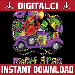 Mardi Gras Truck With Mask And Crawfish Mardi Gras costume Png ,Mardi Gras Png, Digital download