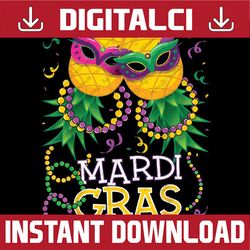 funny upside down pineapple swinger mardi gras beads womens png ,mardi gras png, digital download