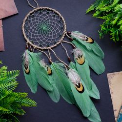 Handcrafted Green Dream Catcher - Authentic Native American Inspired