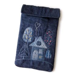 Handmade Unique Quilted Kindle Oasis Case & Denim Tablet Pouch - Oasis Cover - Handcrafted Accessories for Your Devices.