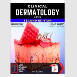 Clinical Dermatology Medical Study MBBS, MD, MBChB, USMLE, PA & Nursing Illustrated Summary PDF