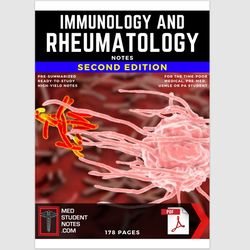 Immunology Rheumatology Notes Medical Study MBBS, MD, MBChB, USMLE, PA & Nursing Illustrated Summary Immune System PDF