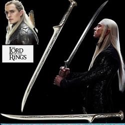 Thranduil Sword The Hobbit From Lord Rings Sword LOT leather sheath Elvenking Long Sword Fantasy Engraved ,gift for him