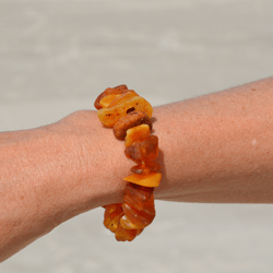 raw amber beadet bracelet, natural Baltic amber