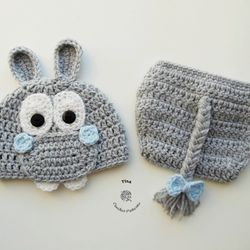 Hippo Baby Hat and Diaper Cover Set | Newborn Photo Prop | Baby Halloween Costume | Baby Shower Gift