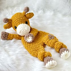 Giraffe lovey crochet pattern, Crochet Animal, Crochet Snuggler, Giraffe Amigurumi Pattern, Crochet Giraffe Snuggler