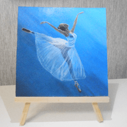 An oil painting of a ballerina