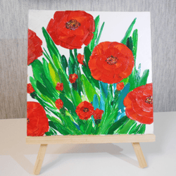 Oil painting of flowers.
