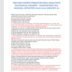 HESI RN Peds Pediatric Predicted Real Exam Proctored Rationales Answers Updated 2023/2023 Passed A (Nursing Student)