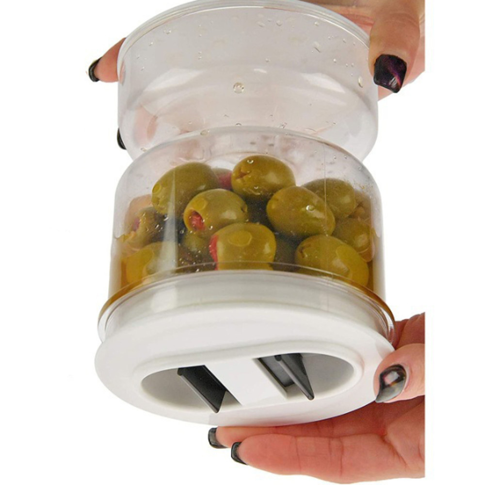 Pickle and Olives Jar Container with Strainer 4