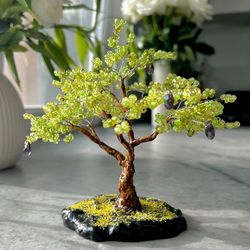 Handcrafted Enchanted Dragon's Tear Crystal Bead Bonsai Tree