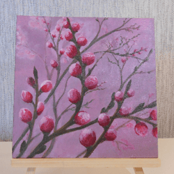 Flowering tree. Oil painting