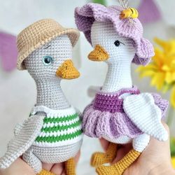 Crochet Pattern Easter Goose, set pattern goose and gander, Easter Crochet Pattern, amigurumi goose pattern crochet PDF
