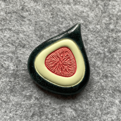 Ceramic Pin Brooch Fig