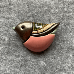 Ceramic Pin Brooch Bird