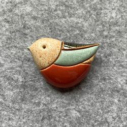 Ceramic Bird Brooch. Ceramic Pin