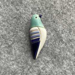 Ceramic Brooch. Bird pin