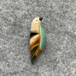 Ceramic Brooch. Bird lapel pin.