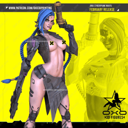 Jinx Cyberpunk Figure Scale Resin Model Garage Kit STL FILE