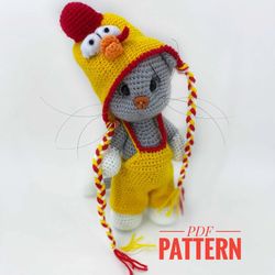 Cat in a chicken costume pattern crochet