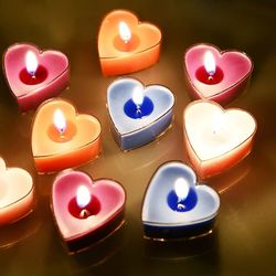 9pcs scented wax candle decoration 2024 - christmas heart fragrance candles for valentine proposal birthday home decor