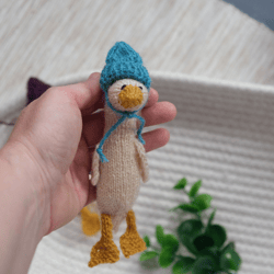Pocket Goose for warm hugs Tiny amigurumi geese for collection. Cute stuffed mini animal