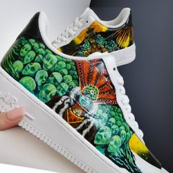custom unisex shoes air force, luxury gift, white black red, customization sneaker Castaneda art, personalized gift, AF1