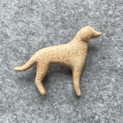 Ceramic Brooch. Dog Pin.