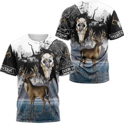 skull deer hunting all over print hoodie zip hoodie fleece hoodie 3d, skull deer hunting hunting hoodie zip hoodie 3d