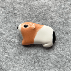 Cavy Ceramic Brooch. Animal Pin