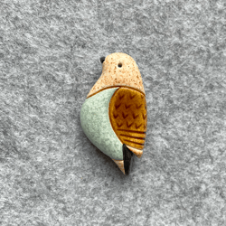Ceramic Bird Brooch Pin