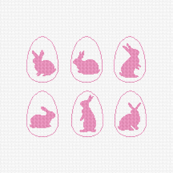 Easter bunny cross stitch pattern