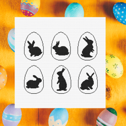 Easter bunny cross stitch pattern Small easy rabbit counted chart Idea for Easter gift Spring counted chart embroidery