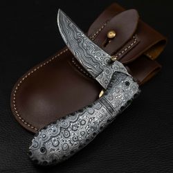 folding knife handmade damascus full tang pocket knife survival birthday gift anniversary gift table knife