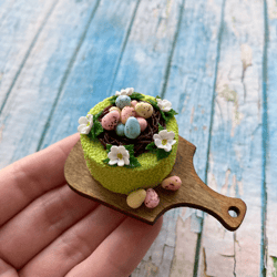 Miniature Easter Cake with Polymer Clay for DollHouse