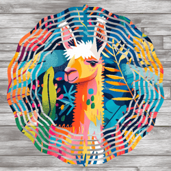 Lama Wind Spinner, Tropical Wind Spinner Design, Colorful Wind Spinner Sublimation