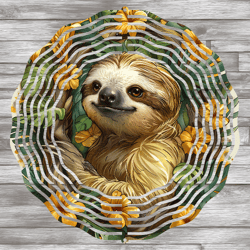 Sloth Wind Spinner, Tropical Wind Spinner Design, Flowers Wind Spinner Sublimation