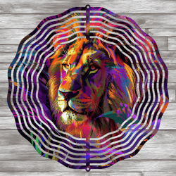 Lion Wind Spinner, Tropical Wind Spinner Design, Colorful Wind Spinner Template