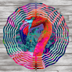 Flamingo Wind Spinner, Tropical Wind Spinner Design, Neon Pink Wind Spinner Template
