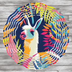 Colorful Lama Wind Spinner, Tropical Wind Spinner Template, Jungle Wind Spinner