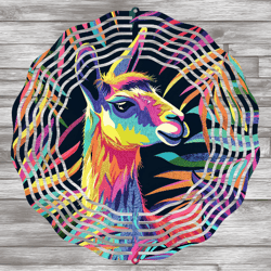 Colorful Lama Wind Spinner, Tropical Wind Spinner, Jungle Wind Spinner Design