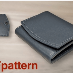 Pattern of a minimalist cardholder with a button