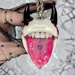 Polymer clay Lip necklace