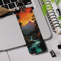 Tropical Bookmark Printable, Summer Sublimation Design, Sunset Bookmark Design