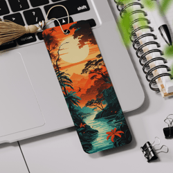 Tropical Bookmark Printable, Sunset Sublimation Design, Sunset Bookmark Design