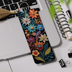 3D Flowers Bookmark Printable, Flowers Sublimation Design, Floral Bookmark Design