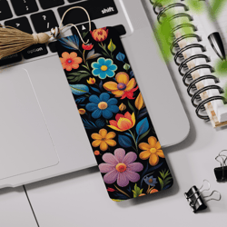 3D Flowers Bookmark Printable, Creative Bookmark Design, Floral Bookmark Sublimation